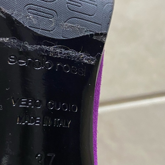 Sergio Rossi Purple Suede Leather Boots Size 37 - Picture 11 of 13